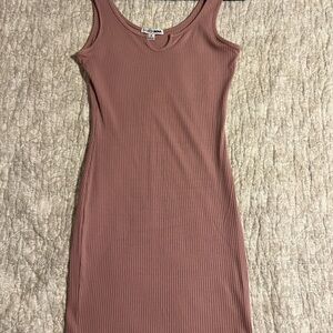Fashion Nova Ribbed Mauve Midi Dress